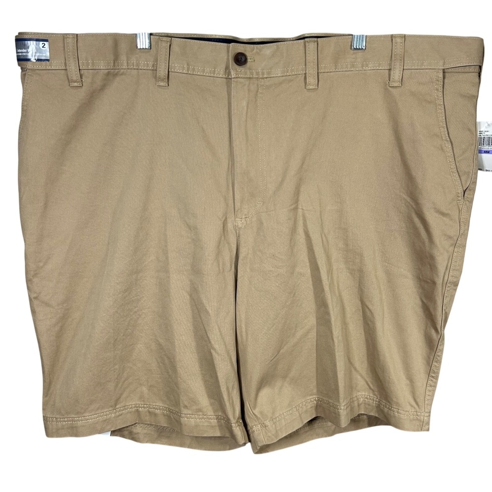 IZOD Saltwater Mens 48W Cedarwood Khaki Solid‎ Golf Casual Shorts